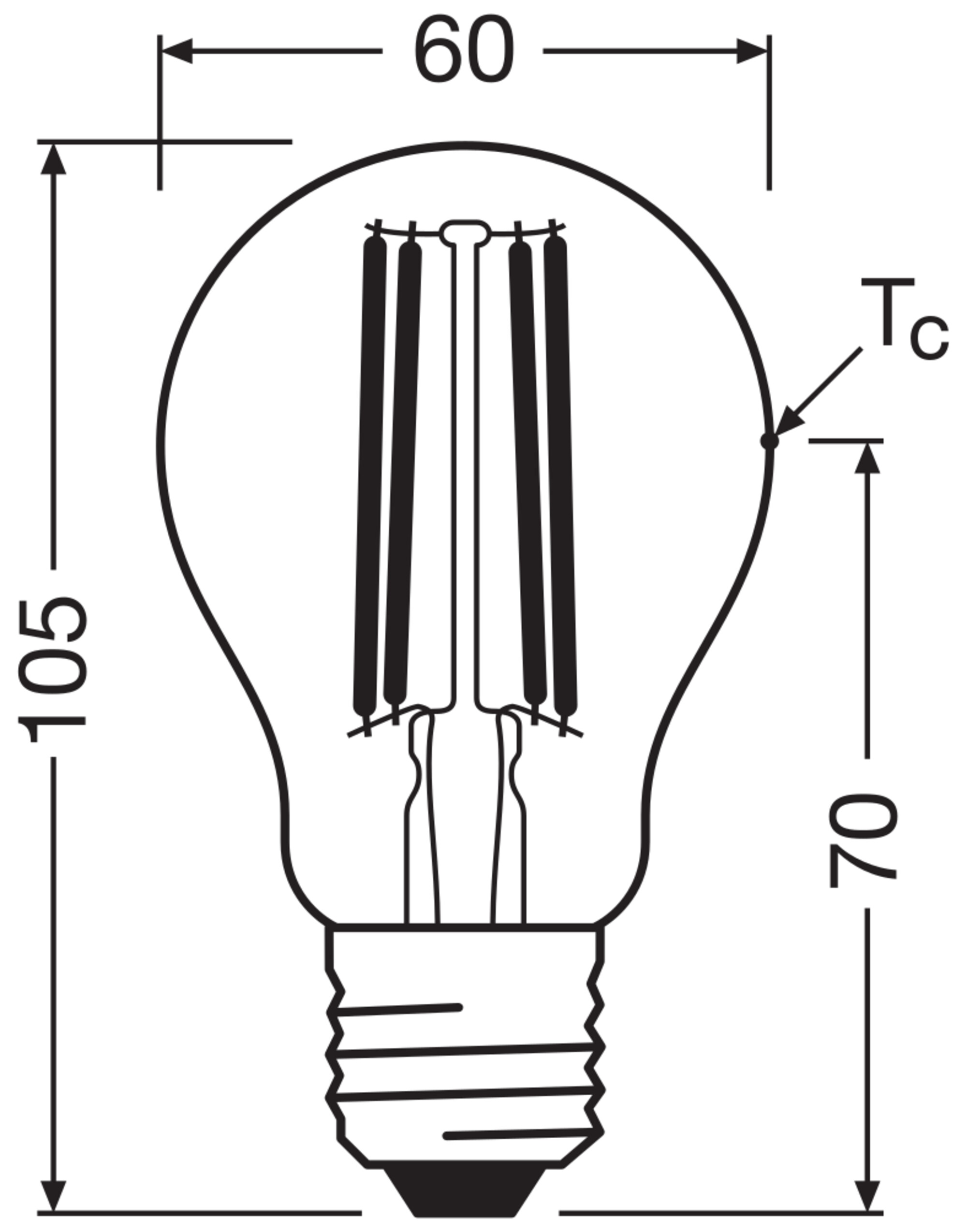 OSRAM LED-Lampe, Kolbenform, E27, 3,8 W, 4000 K, EEK: A, 806 lm, neutralweiß