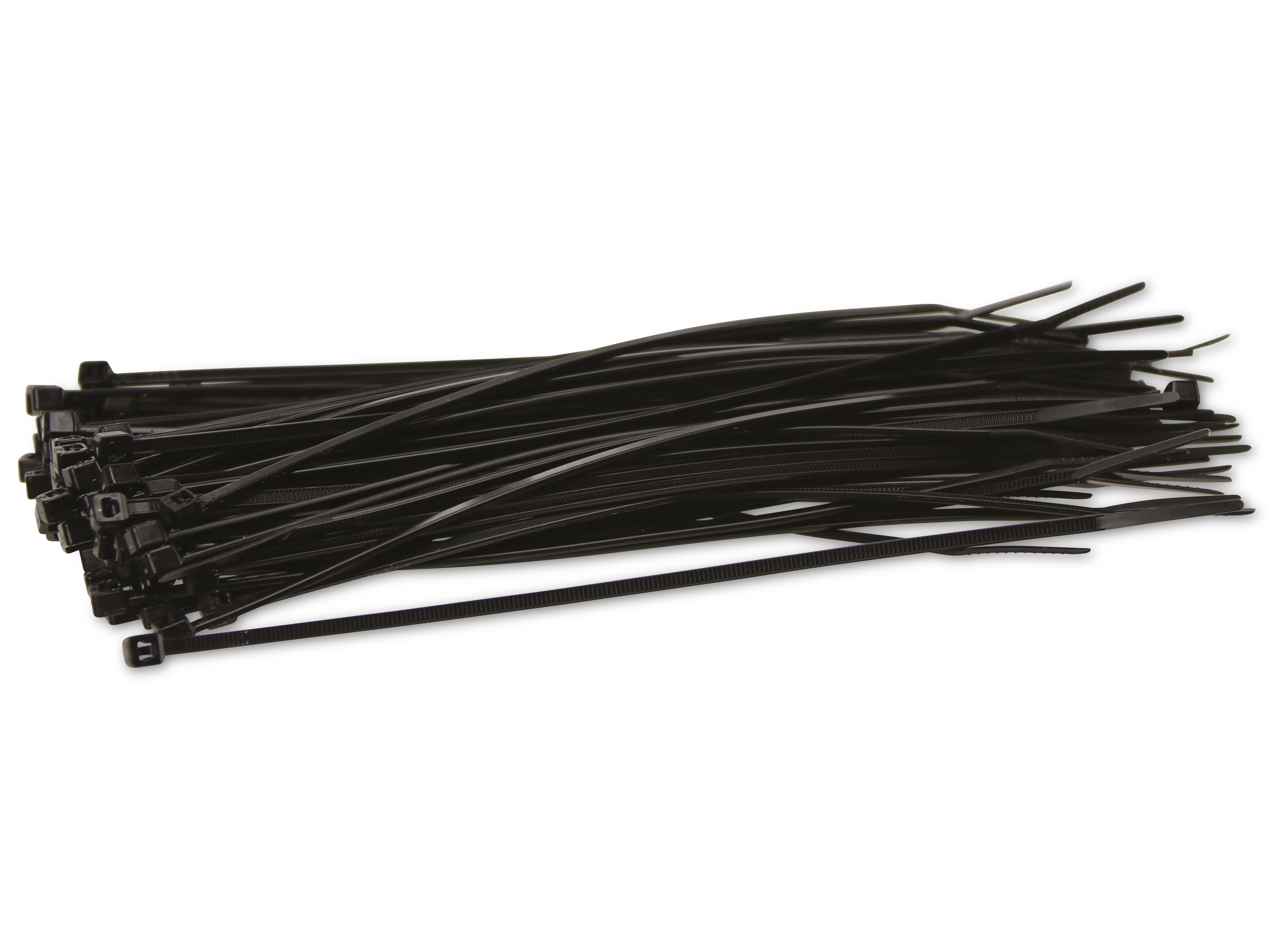 KSS Kabelbinder-Sortiment Polyamid 6.6, schwarz, 165x2,5, UV-beständig, 100 Stück