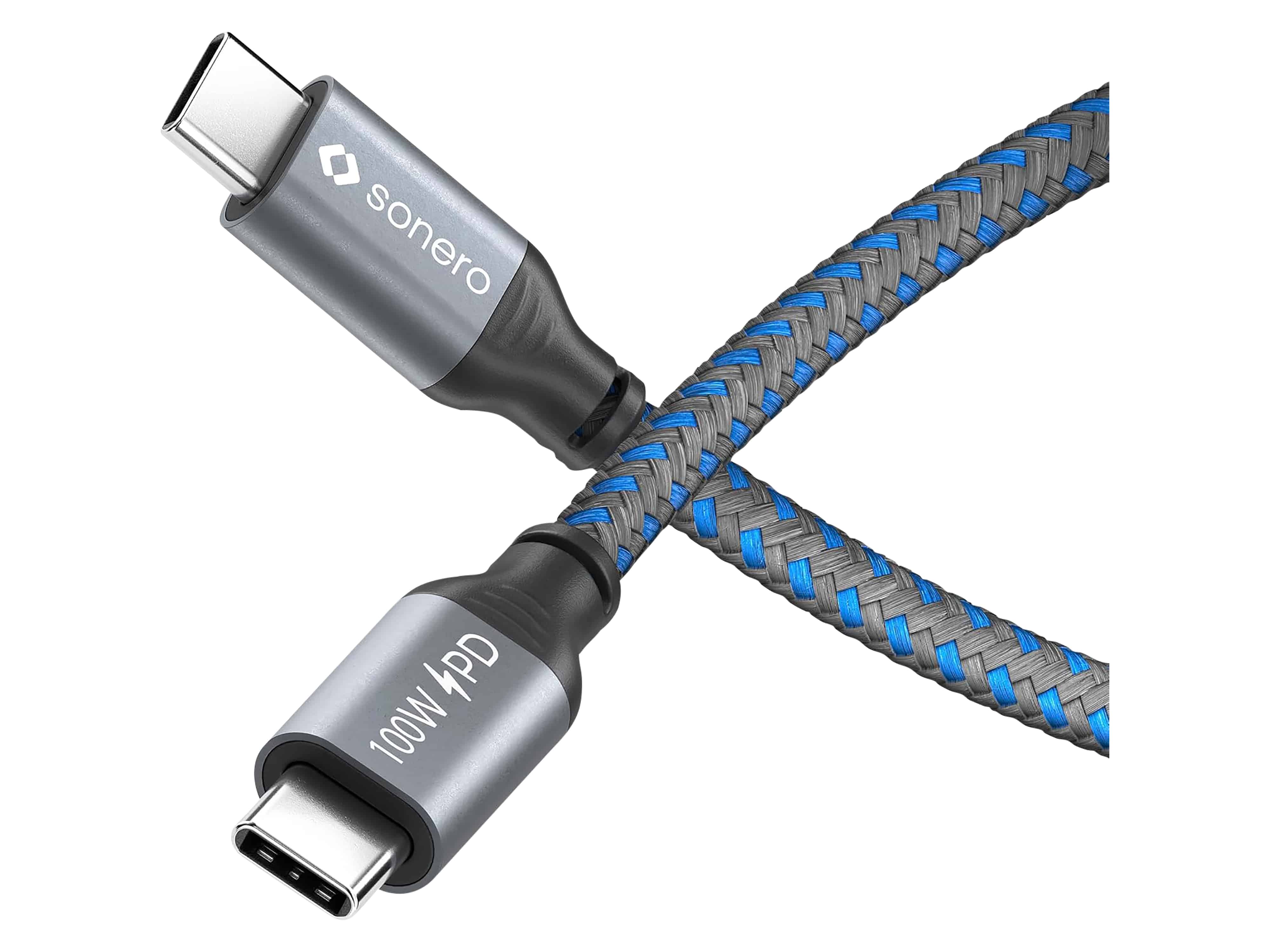SONERO USB-C Kabel SPC-U310-005 100W PD 0,5m grau-blau