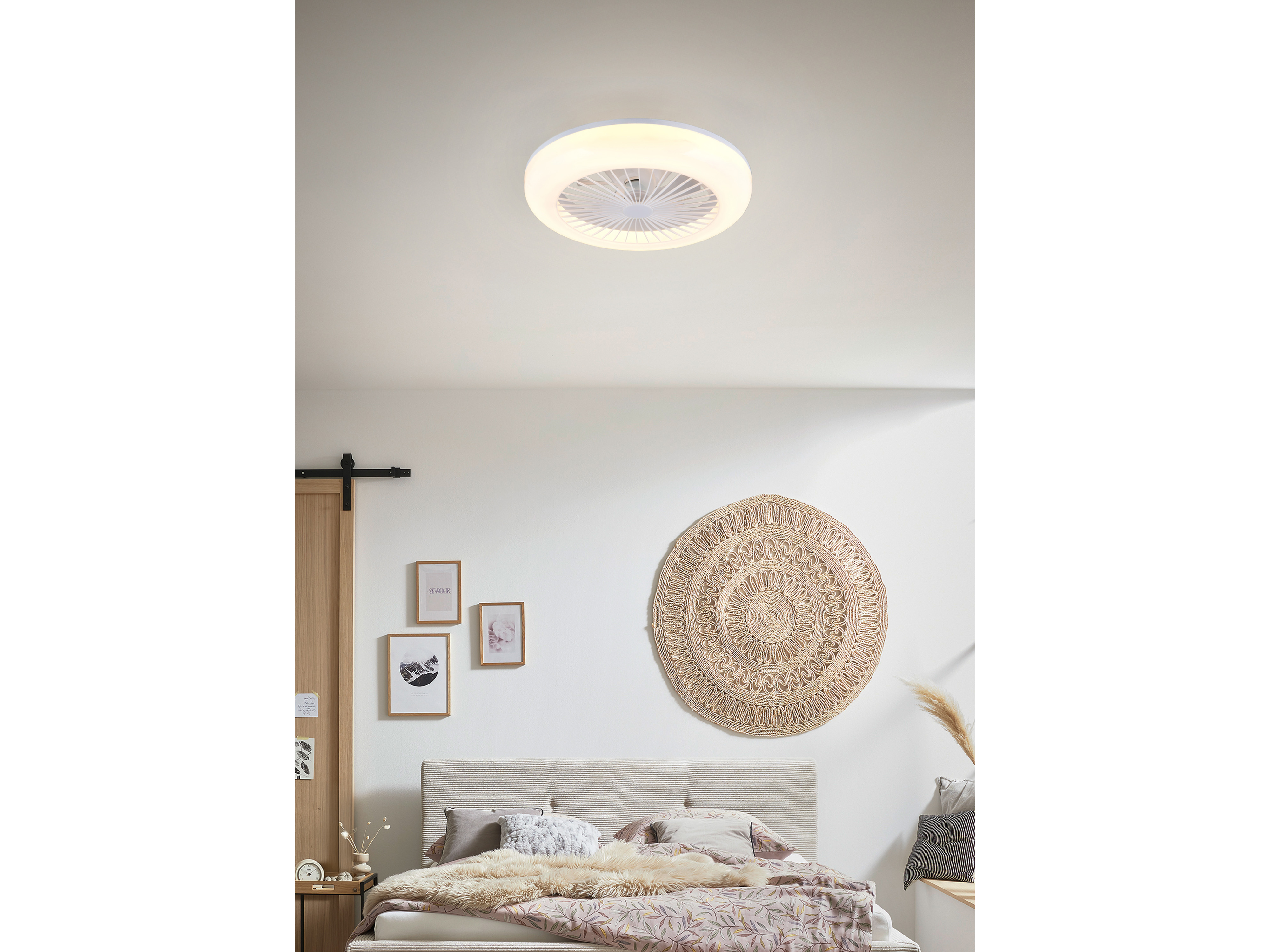 REALITY LED-Deckenleuchte mit Ventilator Mora R64032101, 23W, 2700... 6000K, 1800lm, CCT, IP20, weiß