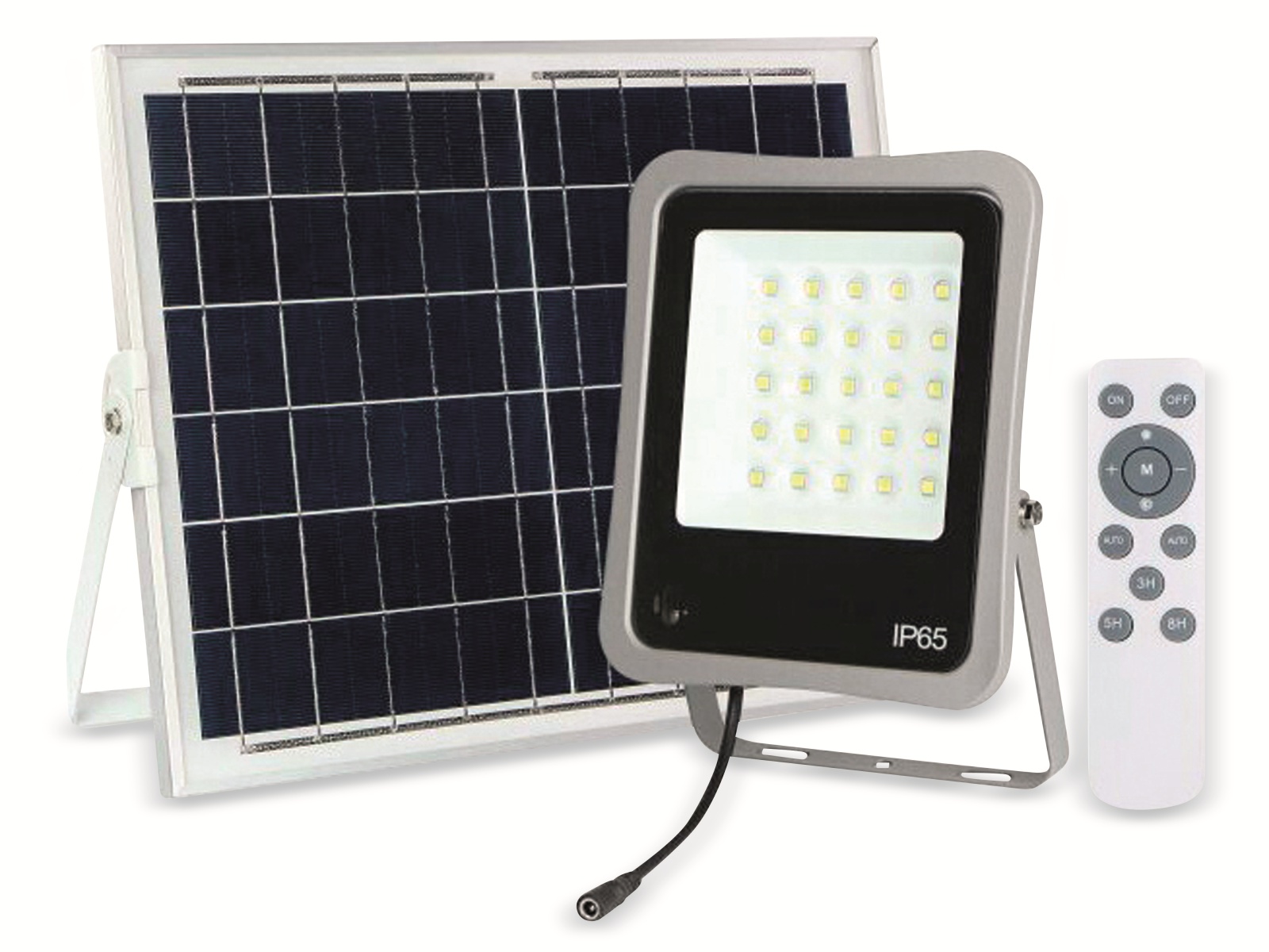 OPTONICA Solar LED-Fluter mit Fernbedienung, 30 W, 2400 lm, IP65, 6000 K