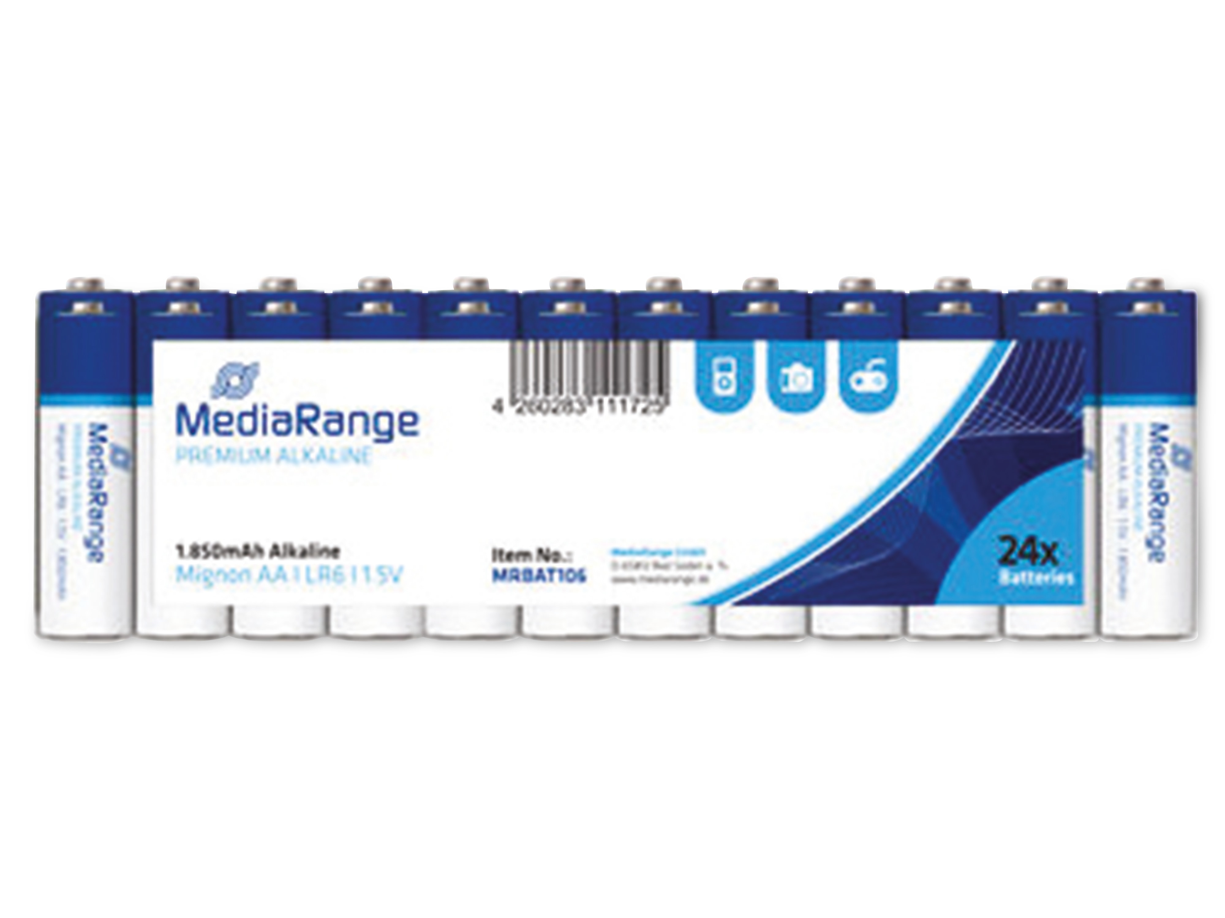 MEDIARANGE Alkaline Batterien MRBAT106, Mignon AA, 24er Pack