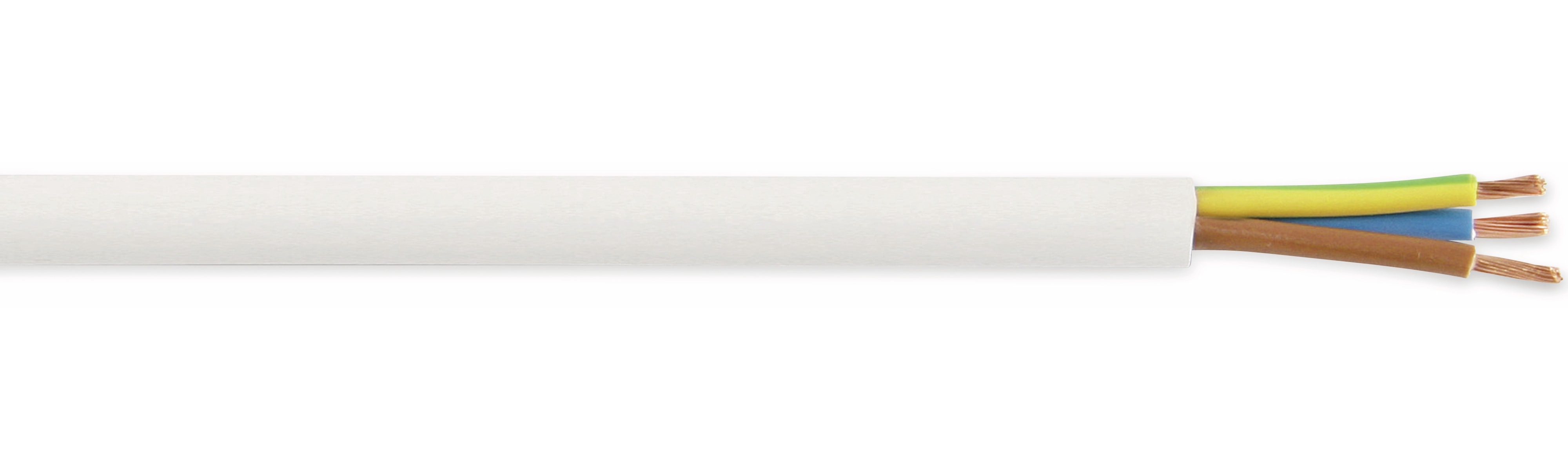 PVC-Schlauchleitung H05VV-F, 3x 0,75 mm², 50 m, weiß