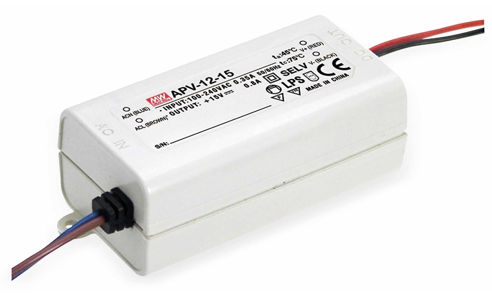 MEAN WELL Schaltnetzteil APV-12-24, 24 V-/0,5 A