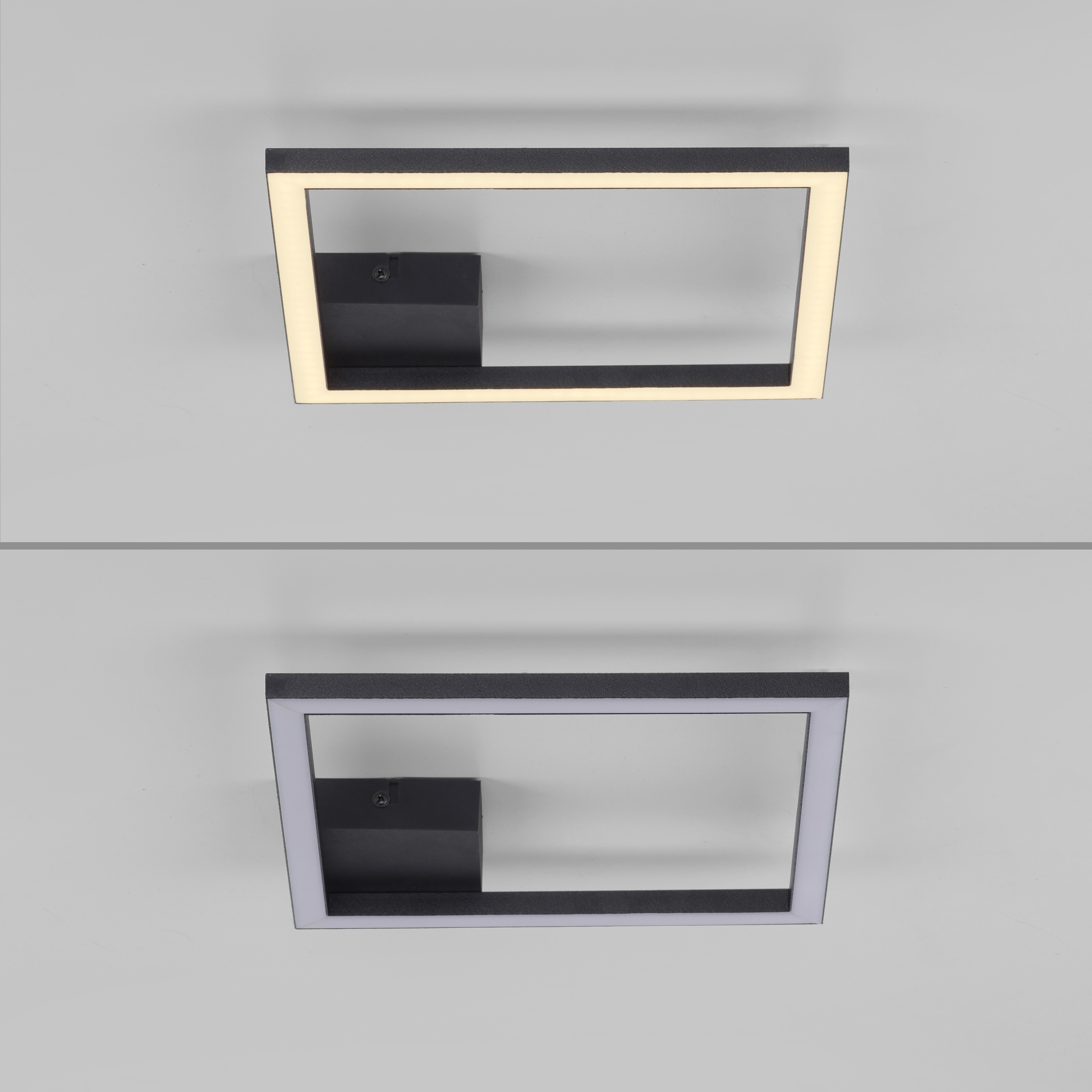 JUST LIGHT LED-Deckenleuchte 14707-18, 10W, 3000K, 1370lm, warmweiß, IP20, schwarz