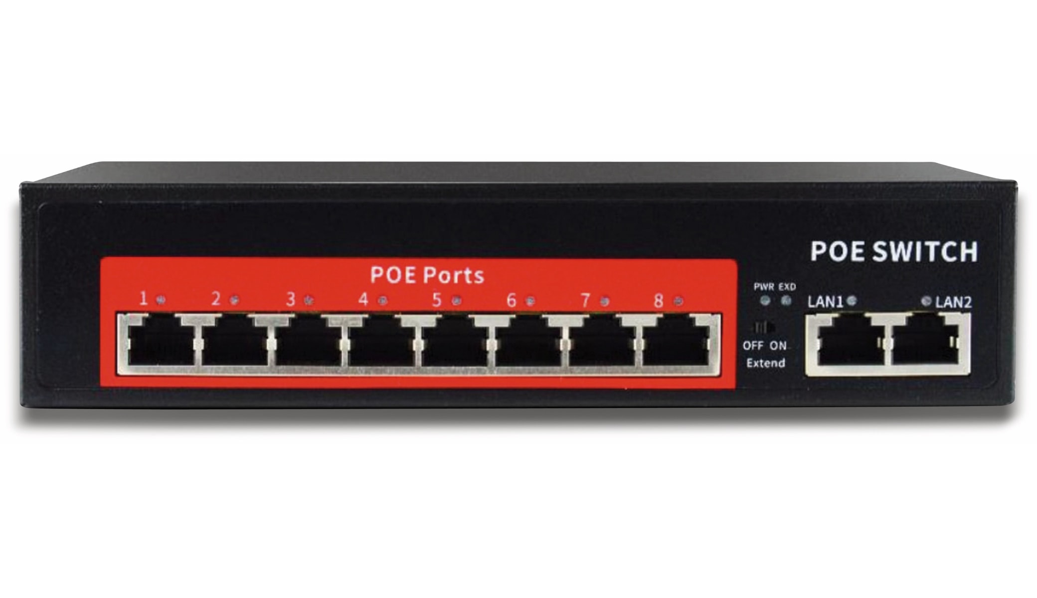 Jovision PoE Netzwerk-Switch JVS-S10-8P-120W, 8-port
