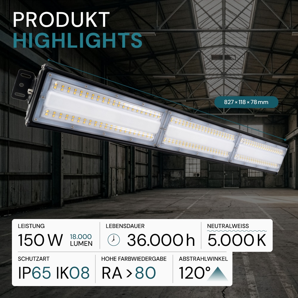 LUXULA LED-HighBay-Leuchte, neurtralweiß, EEK: E, 150 W, 18000 Lm, 5000 K
