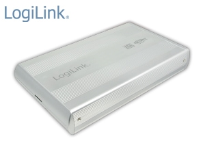 LOGILINK 8,9 cm (3,5") Festplatten-Gehäuse, USB 3.0 zu SATA, silber