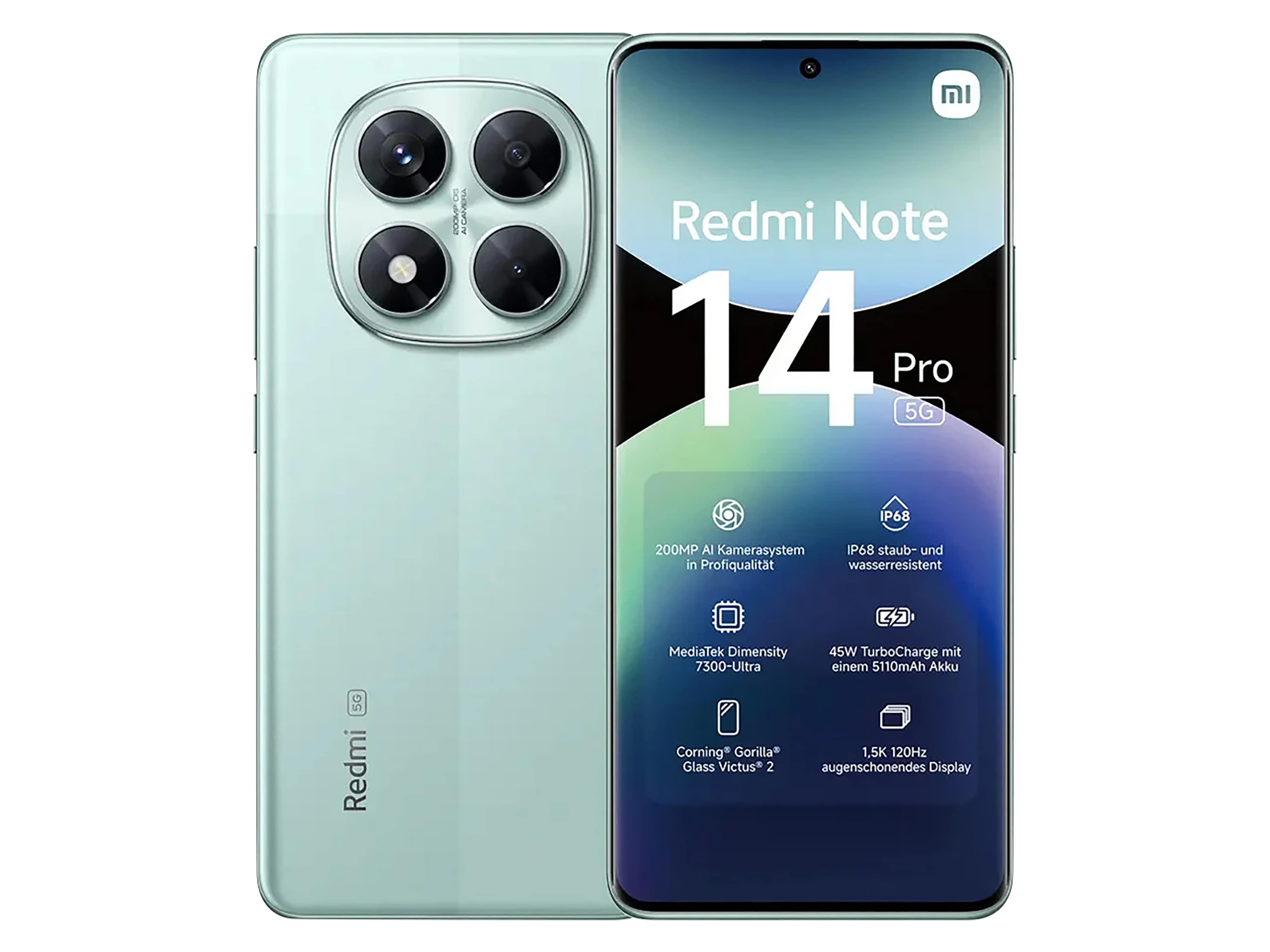XIAOMI Smartphone Redmi Note 14 Pro 5G 256GB grün XIAOMI Smartphone Redmi Note 14 Pro 5G 256GB grün