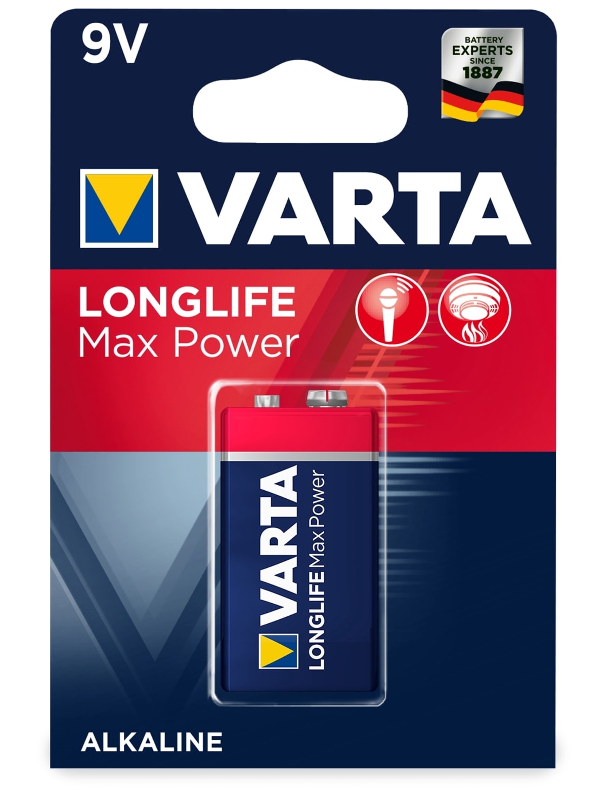 VARTA 9V-Blockbatterie, LONGLIFE, Max Power, 1St.