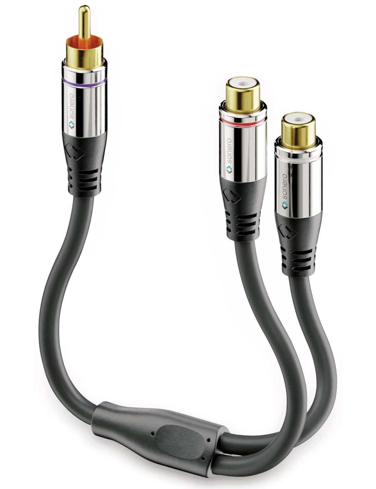 SONERO Audioadapter 0,20 m, Chinchstecker auf 2x Cinchbuchse