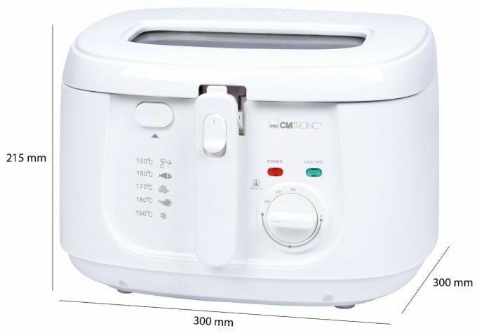 CLATRONIC Fritteuse 2,5L (Öl) FR 3771, antihaftbeschichtet, Cool Toch, 1800W, weiß