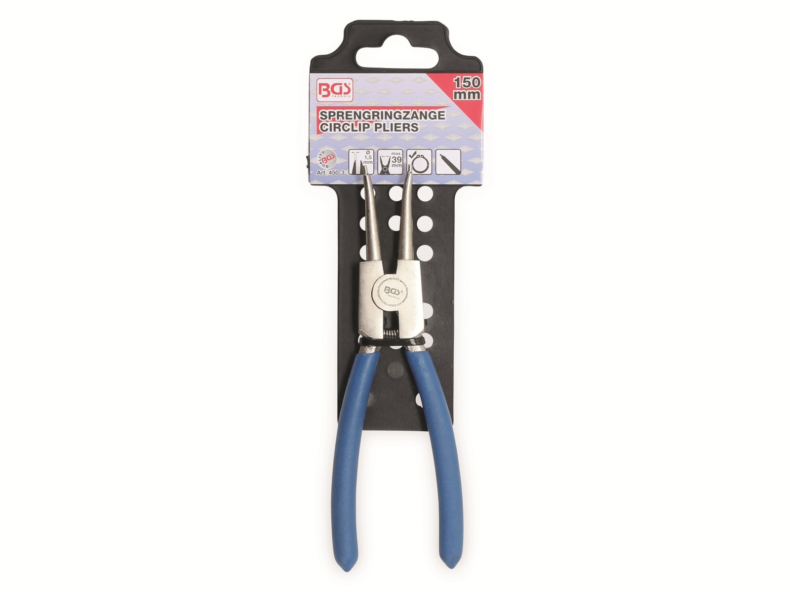 BGS TECHNIC Sprengringzange 450-3, gerade, 150 mm