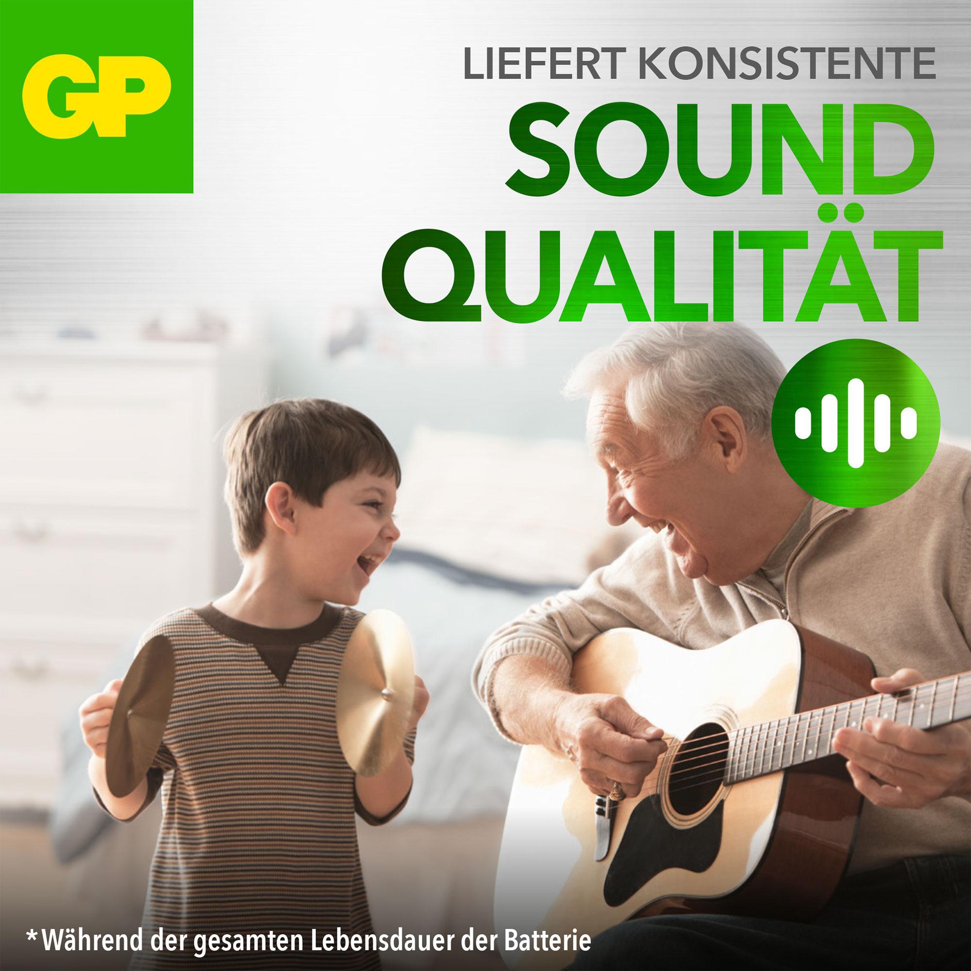 GP, ZA13 Zink-Luft Hörgerätebatterie, 1,45 V, 6 Stück GP ZA 13 Hörgeräte Batterie, PR 48, 6-Stück