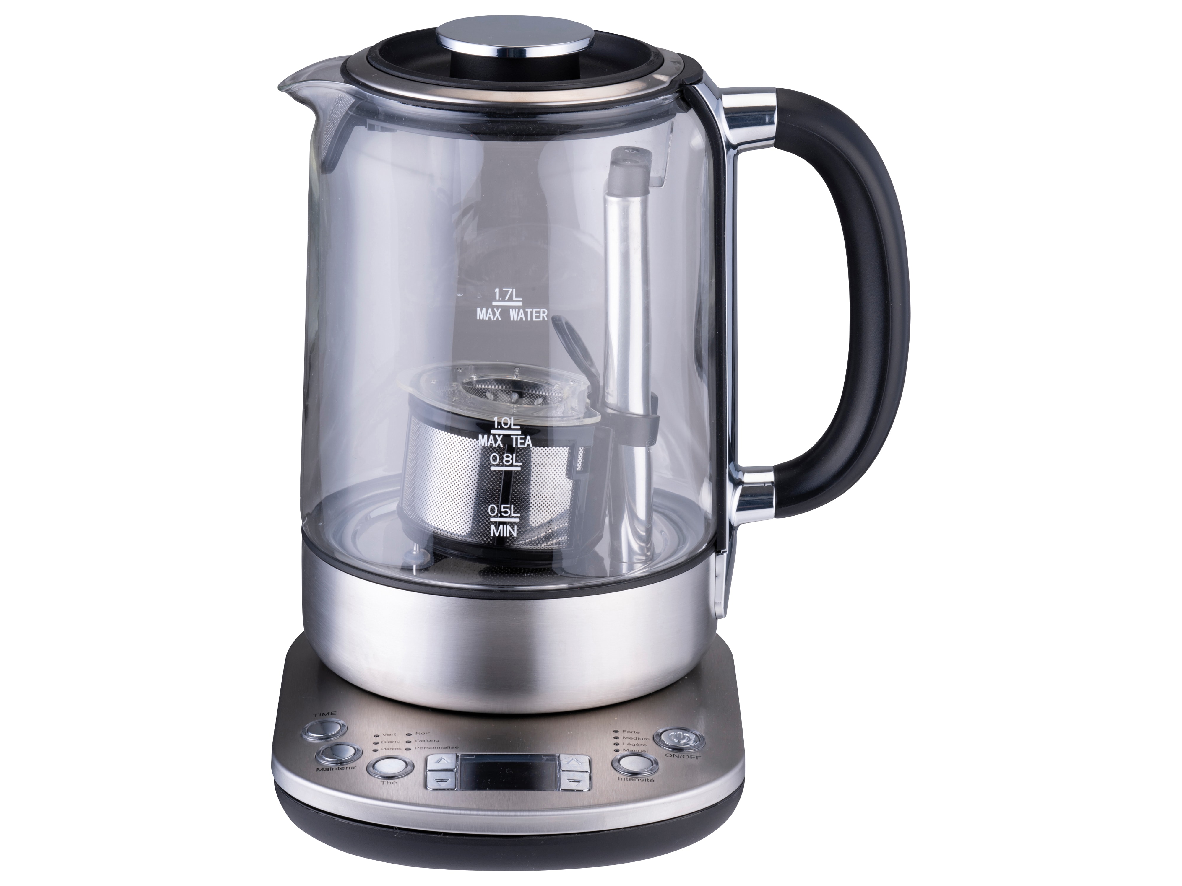 ALPINA Wasserkocher, 1,7 L, 1850...2200 W, Glas, Display