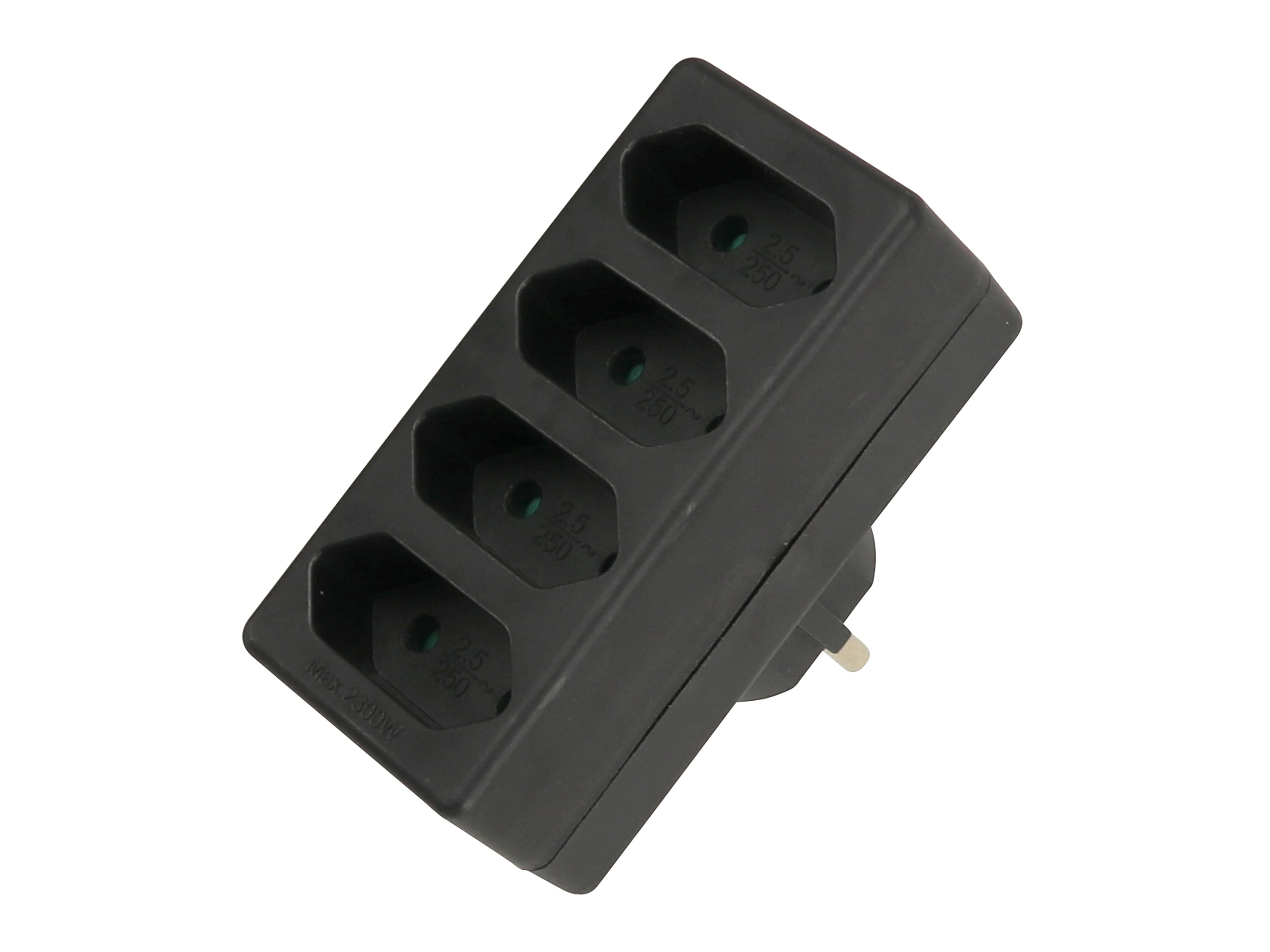 AS SCHWABE Euro-Vierfach-Stecker, schwarz AS SCHWABE Euro-Vierfach-Stecker, schwarz