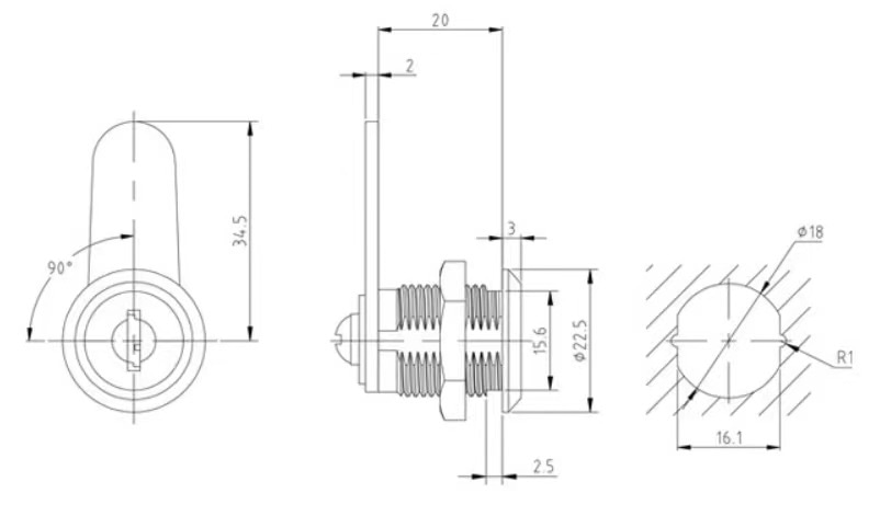 MASTERPROOF Briefkastenschloss 1030-PJXY