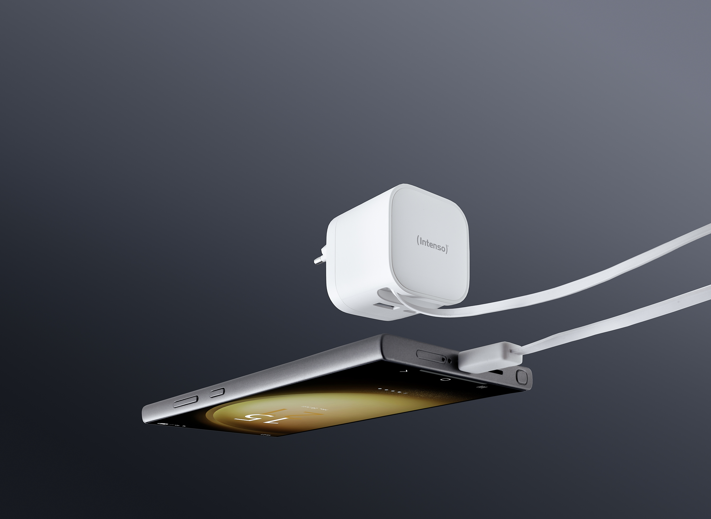 INTENSO Schnellladegerät, 65 W, ausziehbares USB-C Kabel, EU-Stecker, weiß INTENSO Schnellladegerät 7806520, 65 W, weiß
