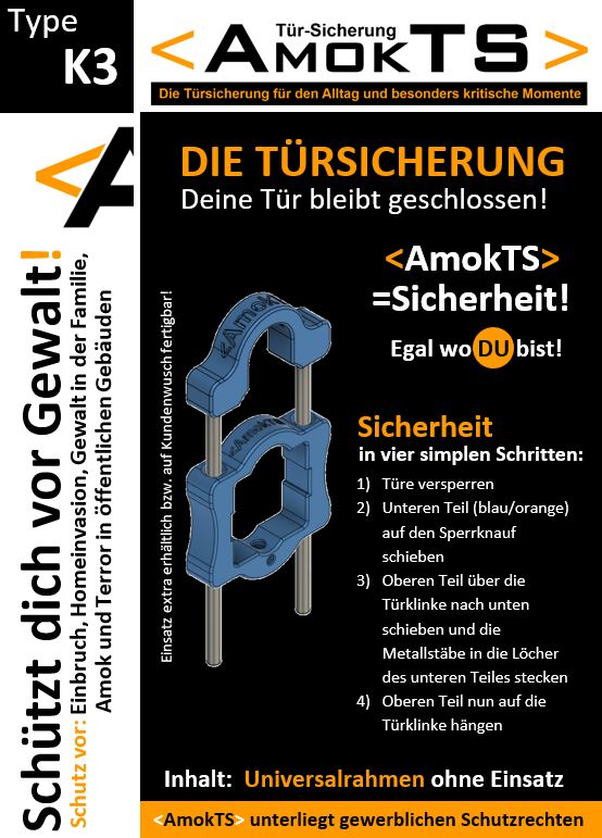 AMOKTS Türsicherungs-Set, Türsicherung K3 + Einsatz K3-DSK5