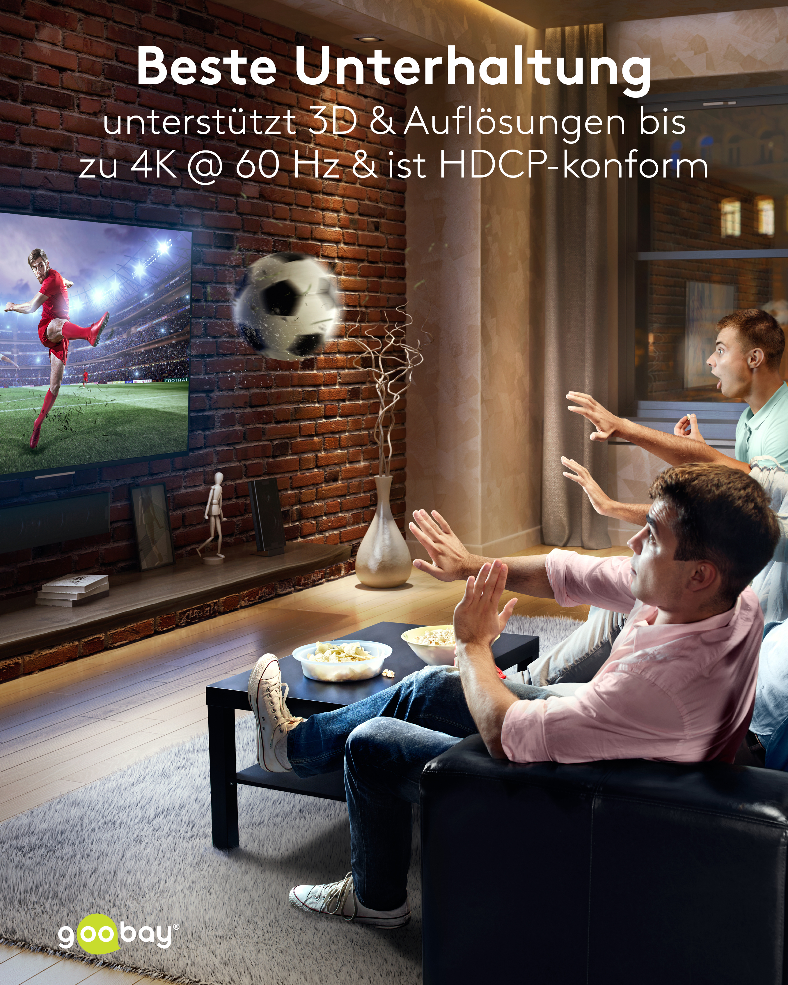 GOOBAY Manuelle HDMI-Umschaltbox 2 auf 1, 4K, 60 Hz