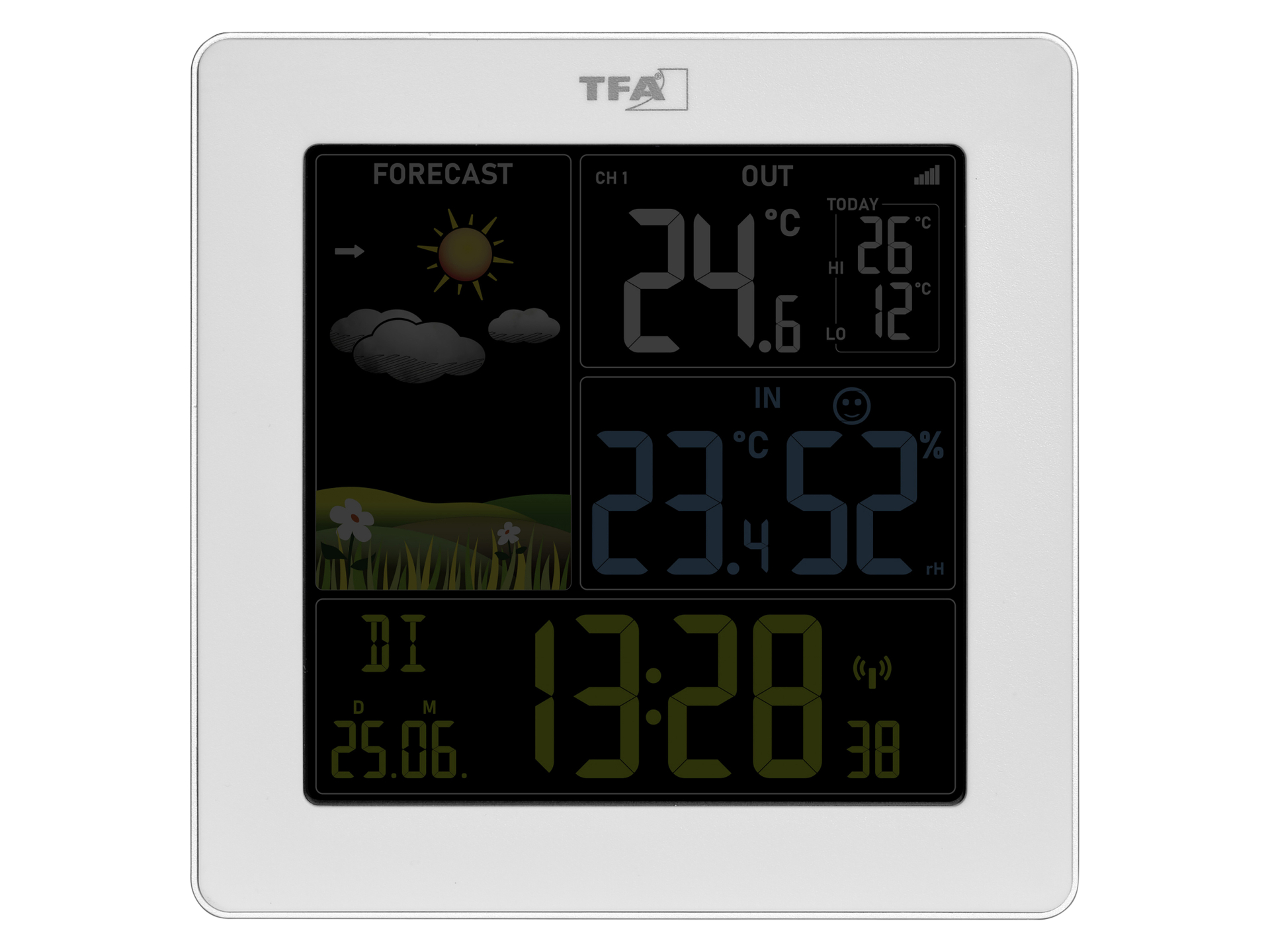 TFA Funk-Wetterstation Sun 2, mit Farbdisplay, weiß